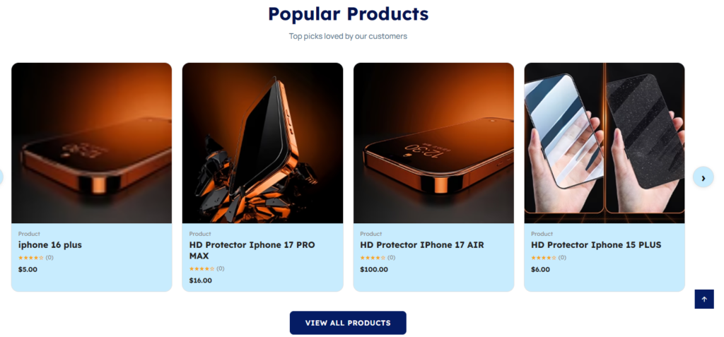 Saarifin ecommerce product section