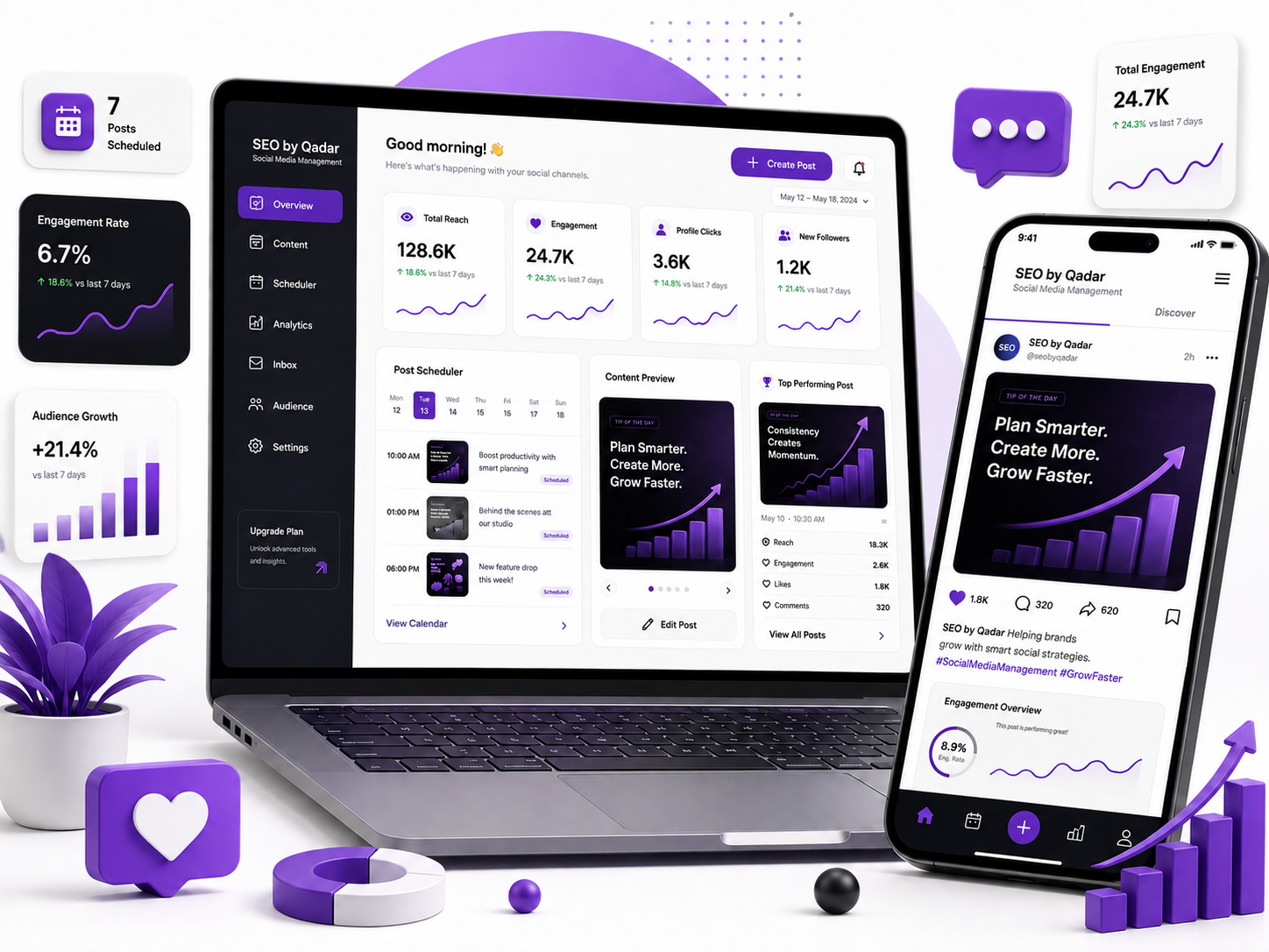 Social media management by SEO by Qadar