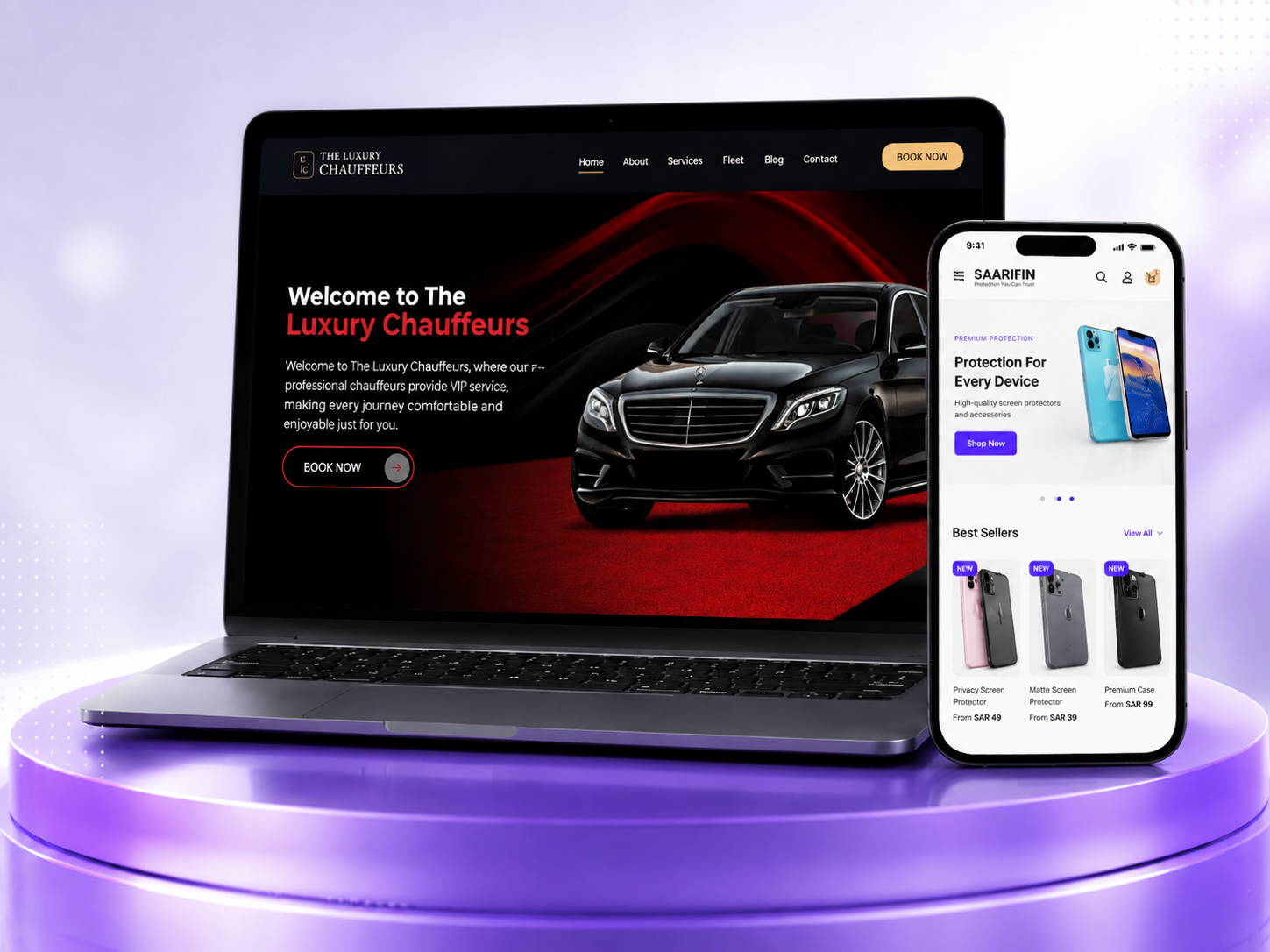 Web development services by SEO by Qadar showing responsive website design